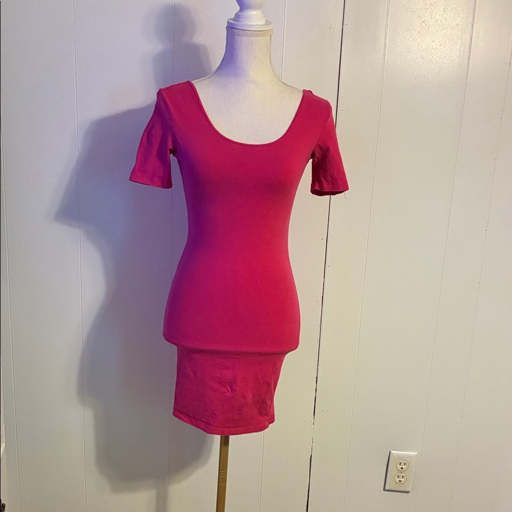 Pink Short Sleeve Dress